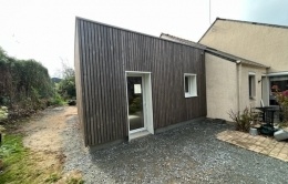 Extension bois bardage claire voie Fougères