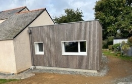 Extension bois bardage claire voie Fougères