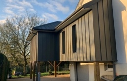 Extension bois bardage zinc Saint Georges Buttavent