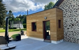 Extension bois bardage red cedar Montenay