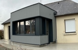 Extension bois bardage en aluminium Siding PREFA