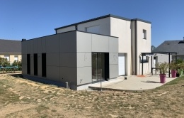 Extension bardage Fundermax gris clair Aron