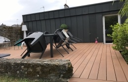 Terrasse composite et bardage zinc Mayenne