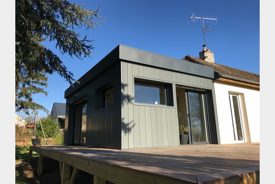 Extension bois avec terrasse