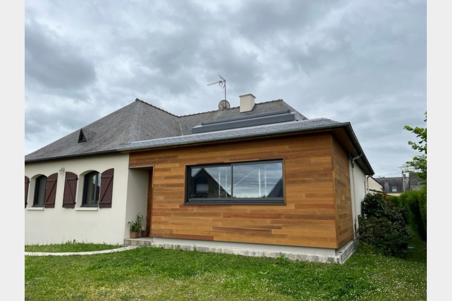 Extension bois bardage red cedar Mayenne